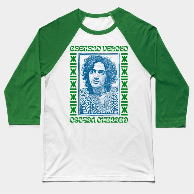 Caetano Veloso \/\/\/ Retro Original Fan Art Design Baseball T-Shirt by DankFutura